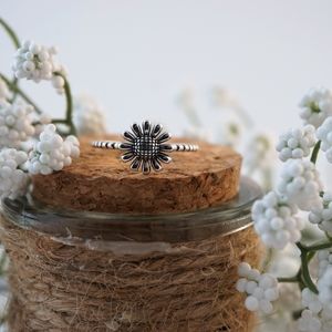 925 Sterling Silver Sunflower Ring